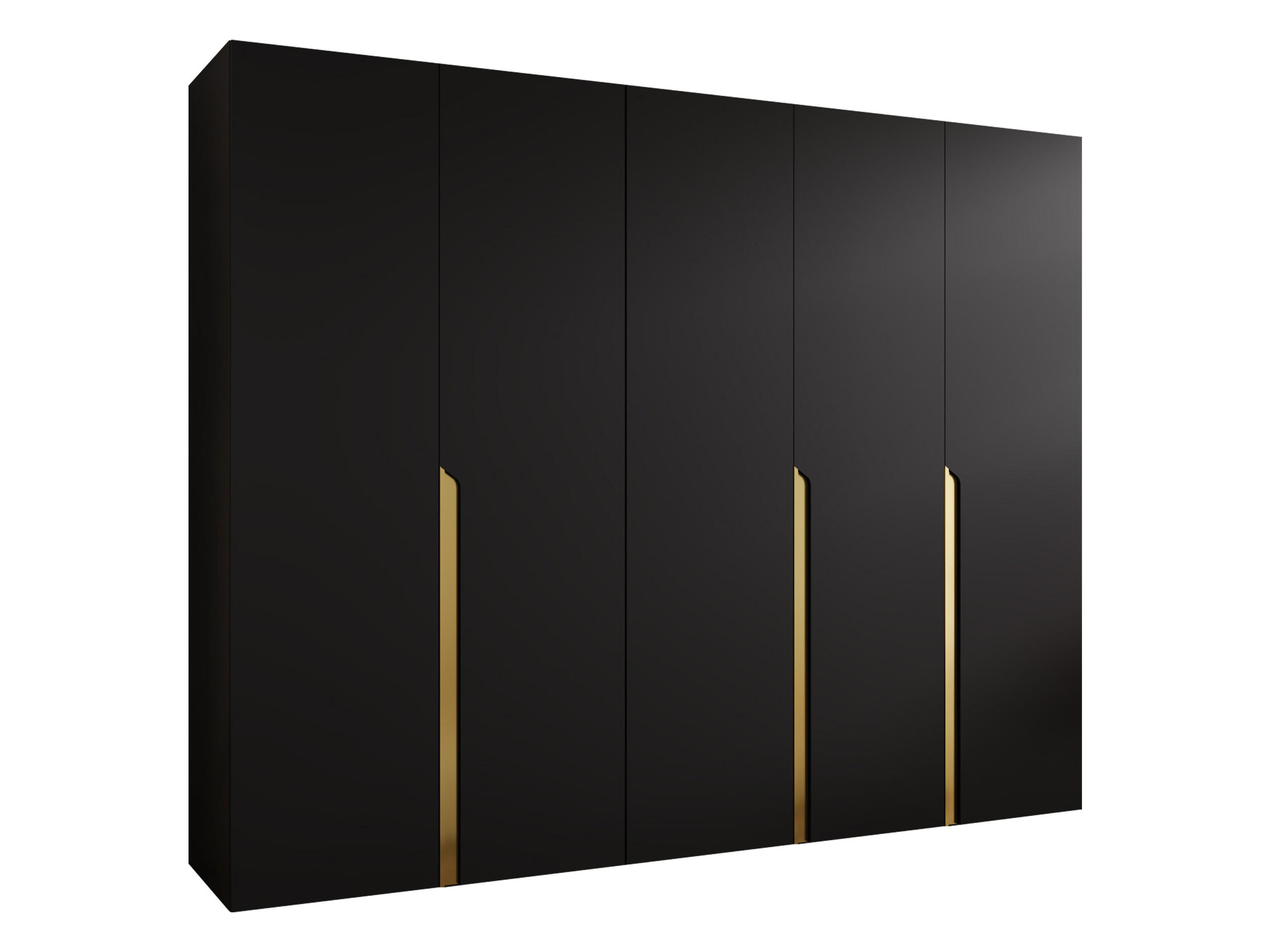 Mirjan24 Drehtürenschrank Schwarz, Gold 250x202x52 cm