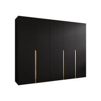DREHTÜRENSCHRANK Mila I 250 - Goldfarben/Schwarz, Holzwerkstoff/Kunststoff (250/202/52cm) - MIRJAN24