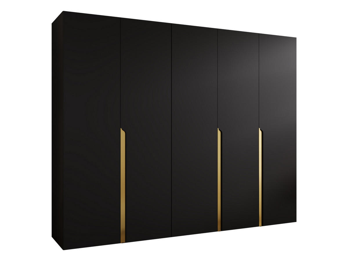 DREHTÜRENSCHRANK Mila I 250 - Goldfarben/Schwarz, Holzwerkstoff/Kunststoff (250/202/52cm) - MIRJAN24