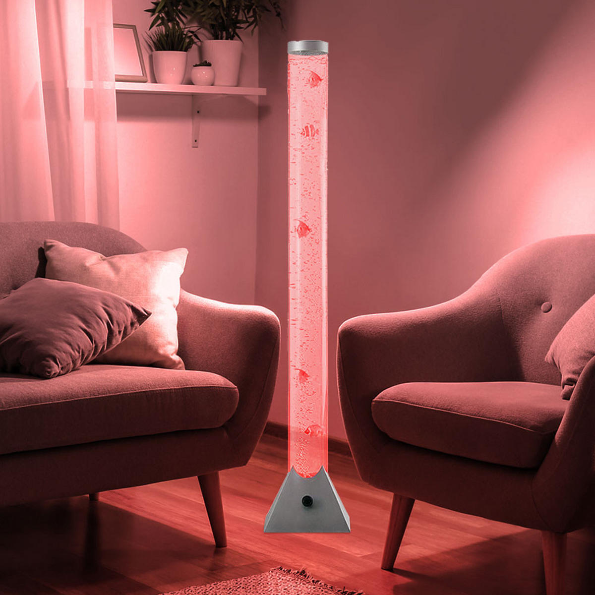 LED STEHLEUCHTE Kunststoff Klar - Klar, Kunststoff (22/22/122cm) - Globo Lighting