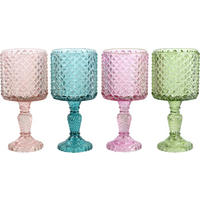 WINDLICHTER Floraison 4er-Set - Multicolor, Glas (14/29/14cm) - FURNARO