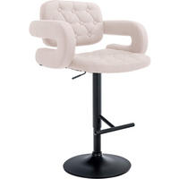 BARHOCKER Stoff beige - Beige/Schwarz, Textil/Metall (62/103/55cm) - CLP