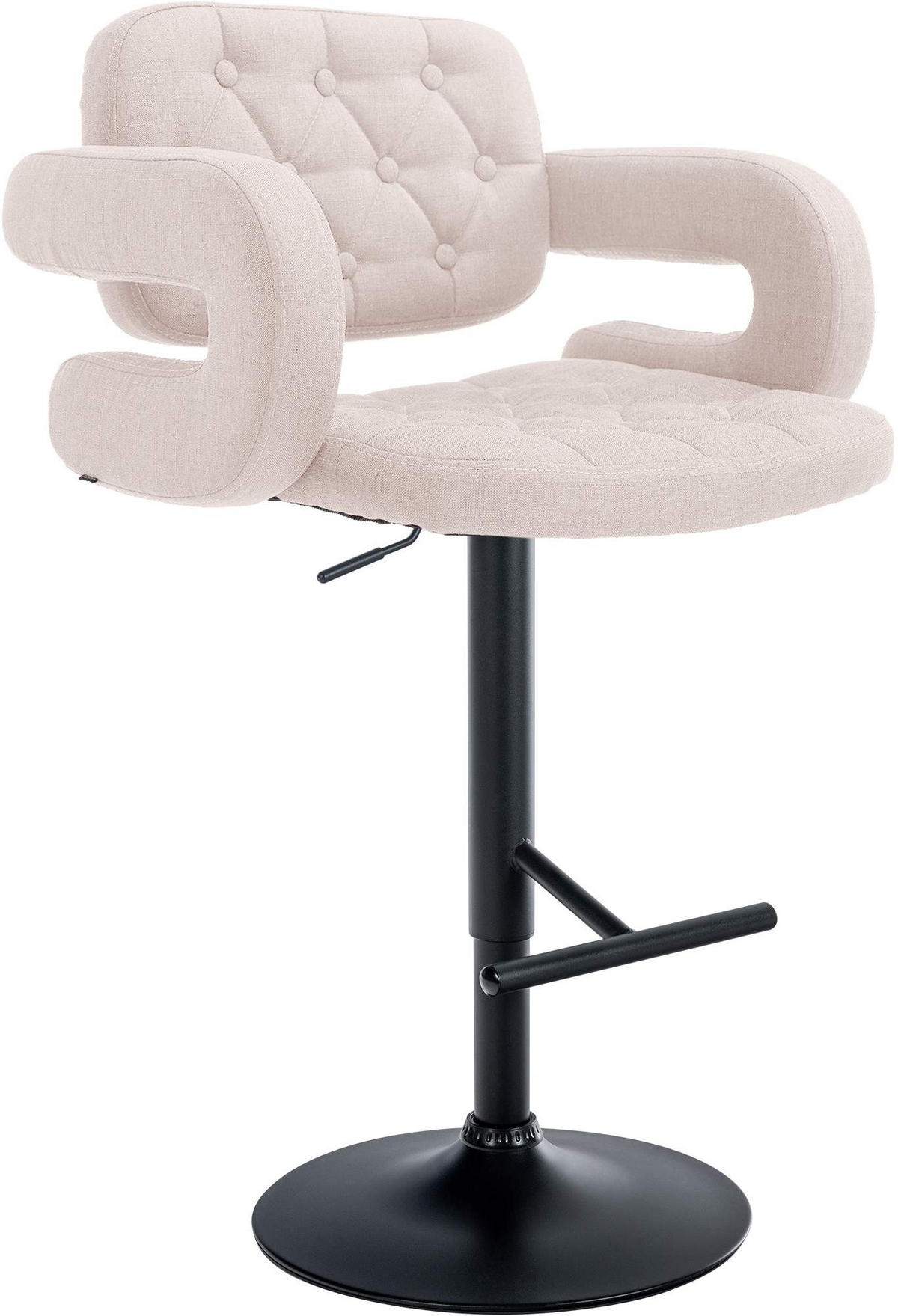 BARHOCKER Stoff beige - Beige/Schwarz, Textil/Metall (62/103/55cm) - CLP