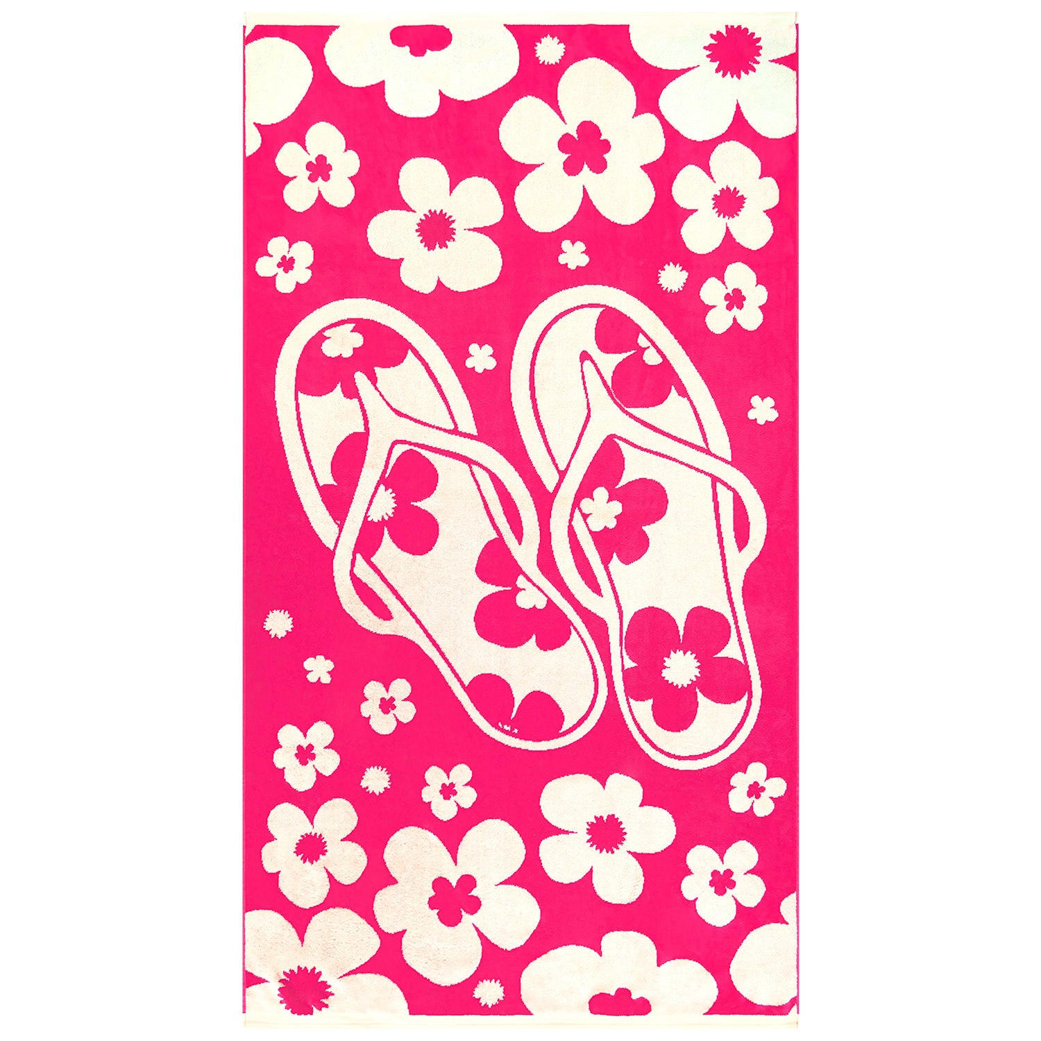 STRANDTUCH Frottee Velours Jacquard Rosa 90x170 400g/m² - Myrtos - Pink, Textil (170/90cm) - LE COMPTOIR DE LA PLAGE