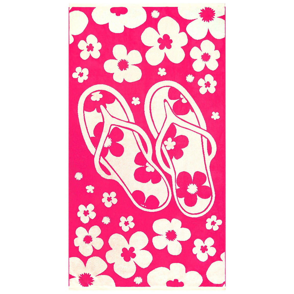 STRANDTUCH Frottee Velours Jacquard Rosa 90x170 400g/m² - Myrtos - Pink, Textil (170/90cm) - LE COMPTOIR DE LA PLAGE
