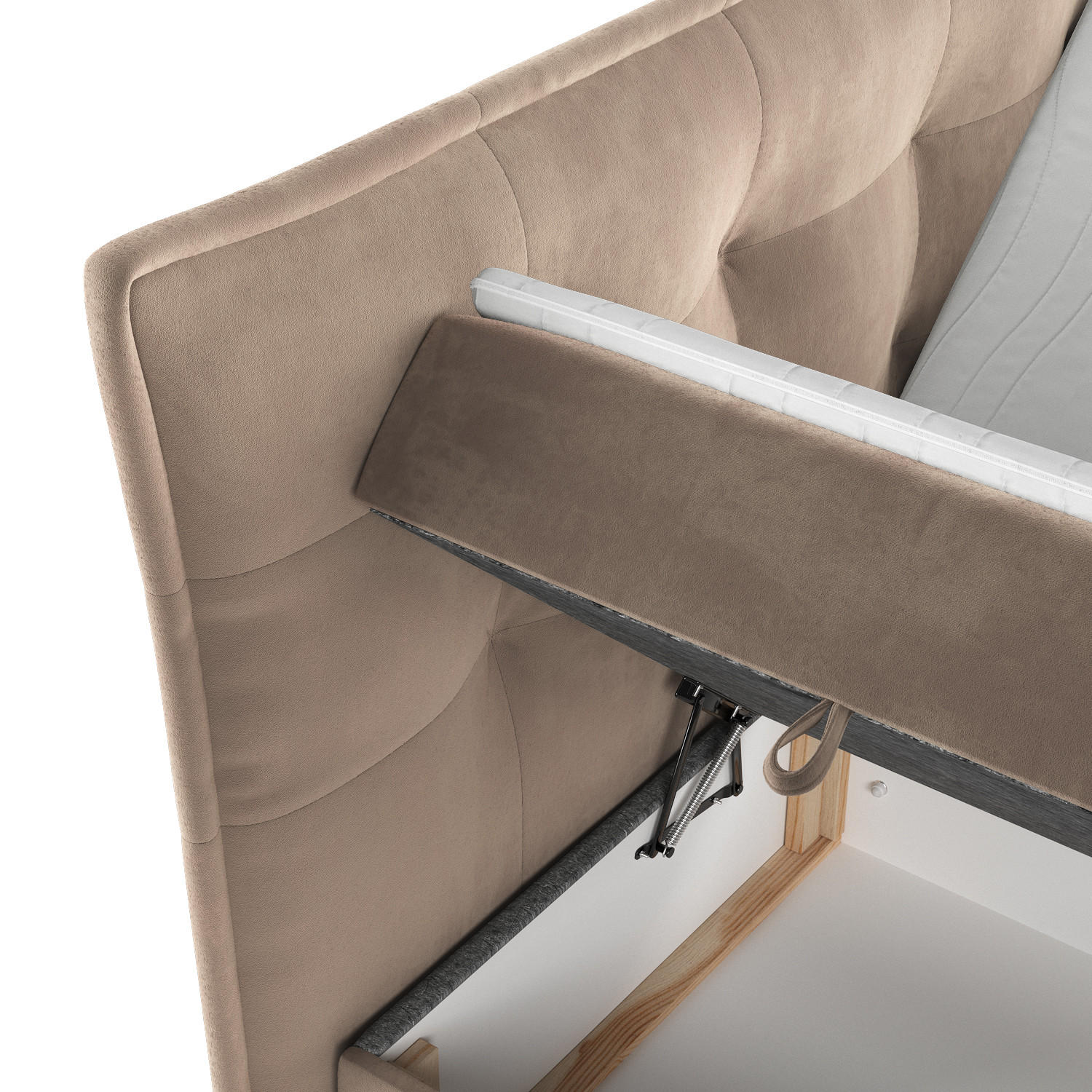 Thumbnail - Maison de Reve Boxbett, Hellbraun, Textil, Buche, Kiefer, H3, Höhe ca. 19 cm, 160x200 cm, Oeko-Tex® Standard 100, Reach,...