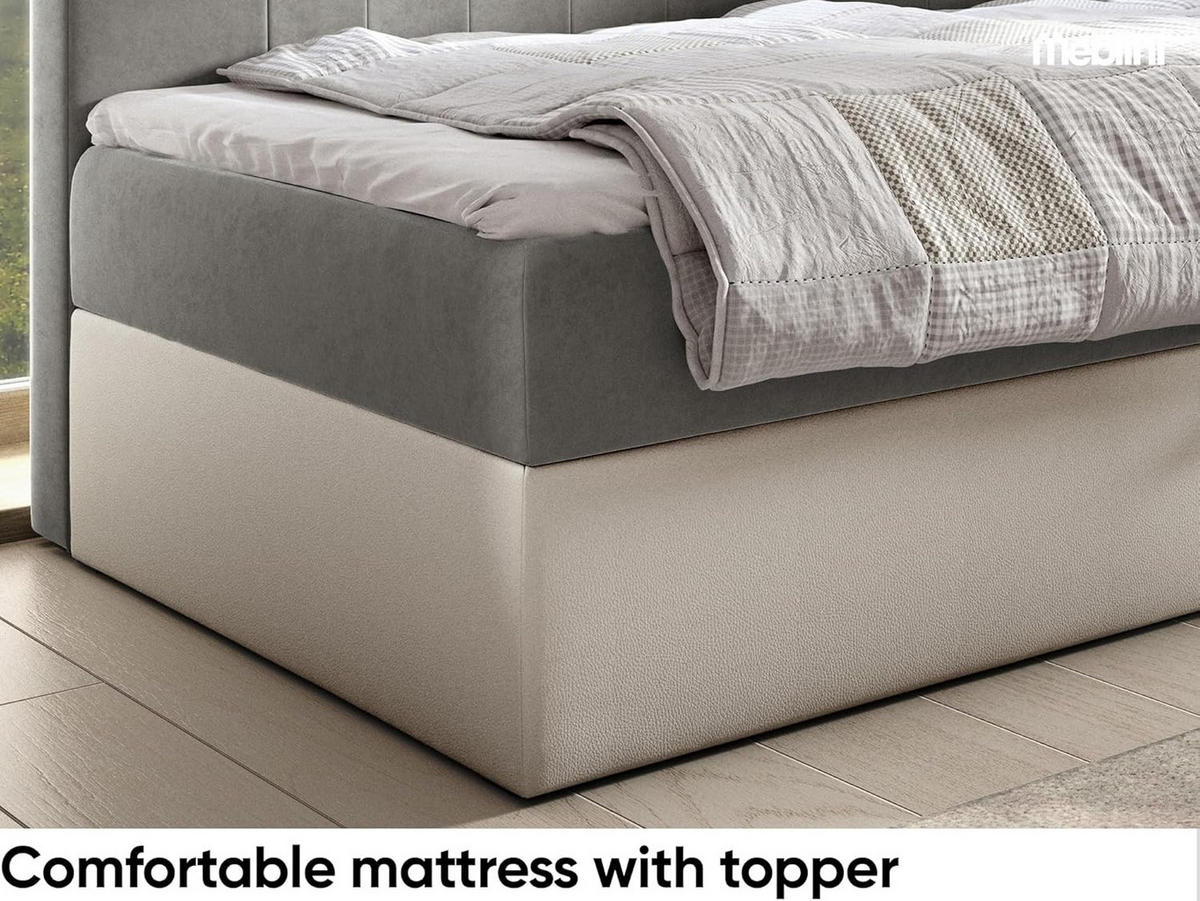 KINDERBETT GARETH 3 - Weiß/Grau, Holzwerkstoff (103/212cm) - Meblini