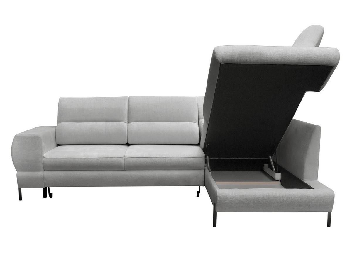ECKSOFA Clinton, Seite: Rechts - Schwarz/Grau, Holz/Kunststoff (253/174cm) - MIRJAN24