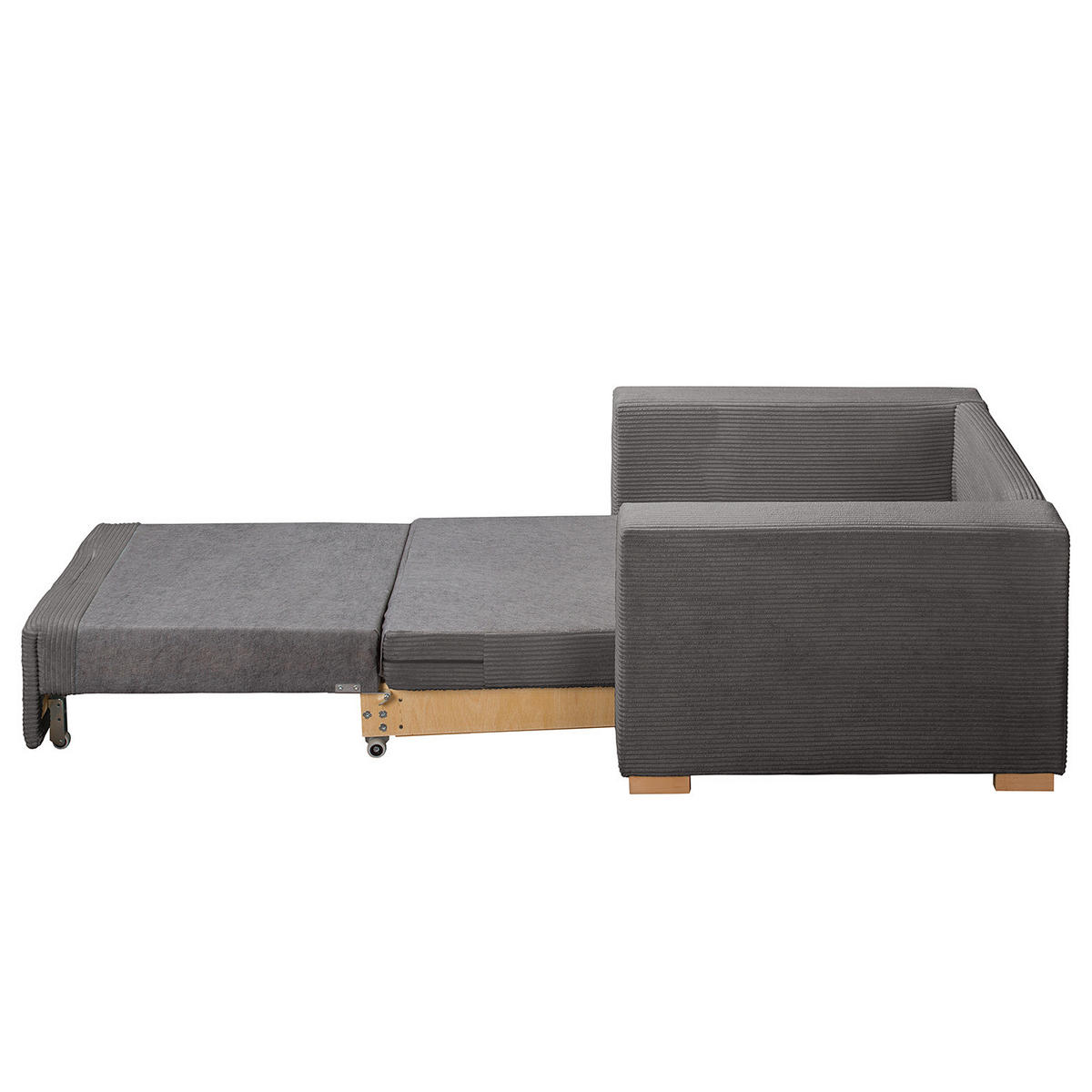 SCHLAFSESSEL - Buchefarben/Grau, Buchenholz/Textil (110/90/90cm) - home24