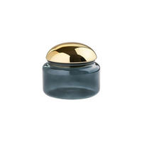 GLASDOSE Voile L, Dose, Glas, Blau / Gold, Ø 14 cm - Blau, Glas (14/14/15.5cm) - Gift Company