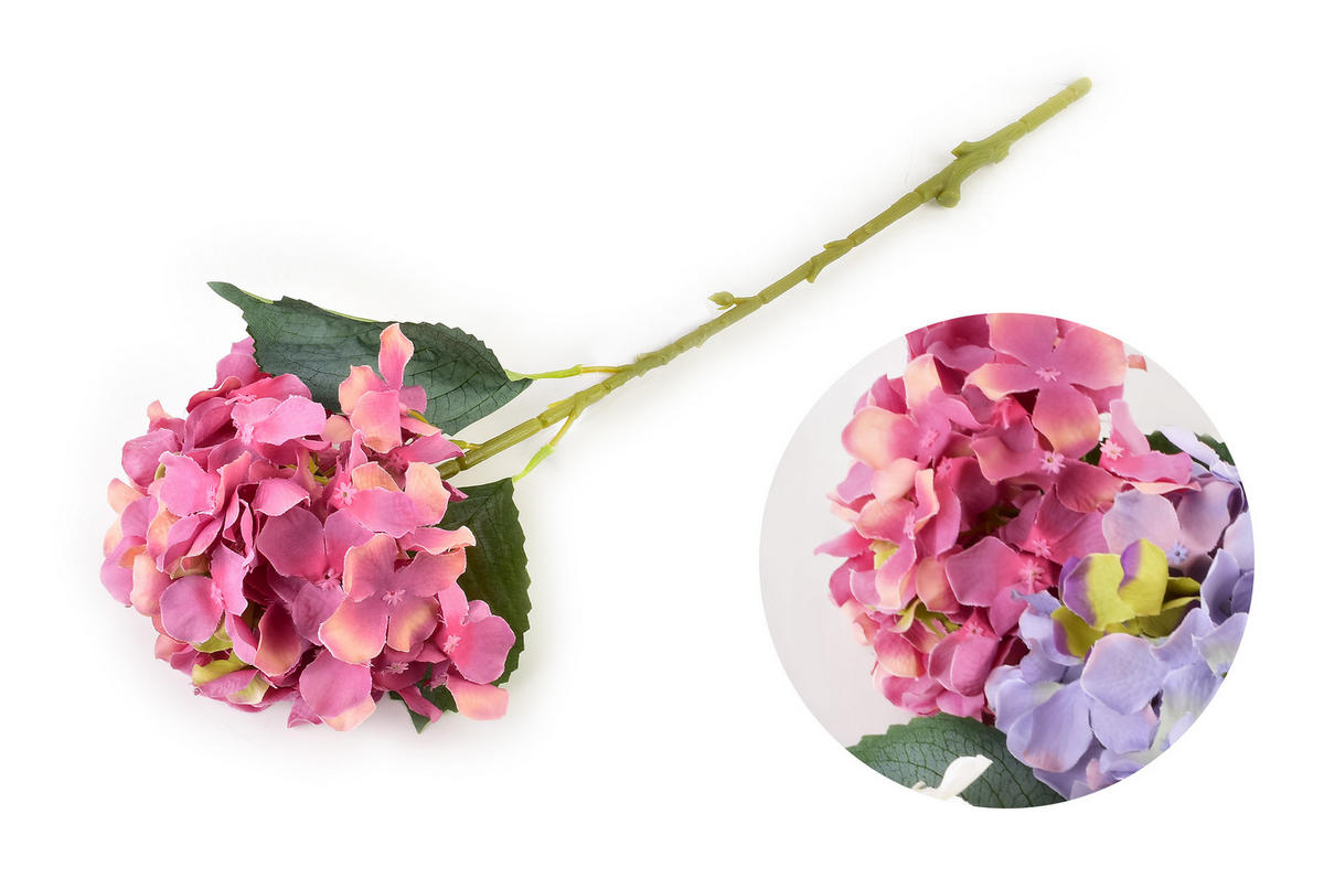 KUNSTBLUME Hortensien Viridis Rosa 62/16/62 cm Kunstoff - Rosa, Kunststoff (62cm) - Mondex