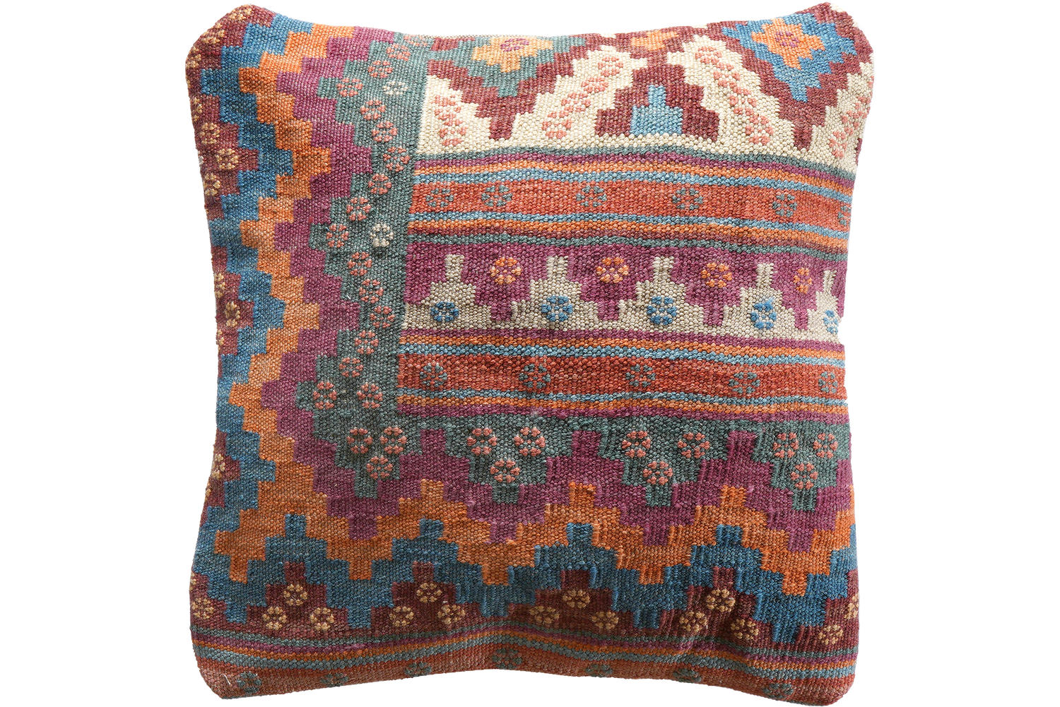 KELIM-KISSEN Mehrfarbig 50/50 cm Schurwolle - Multicolor, Textil (50/50cm) - Looma