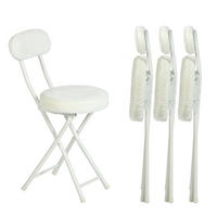 KLAPPSTUHL in Eisen Webstoff - Weiß, Metall (24.5/75/35cm) - Meubles Cosy