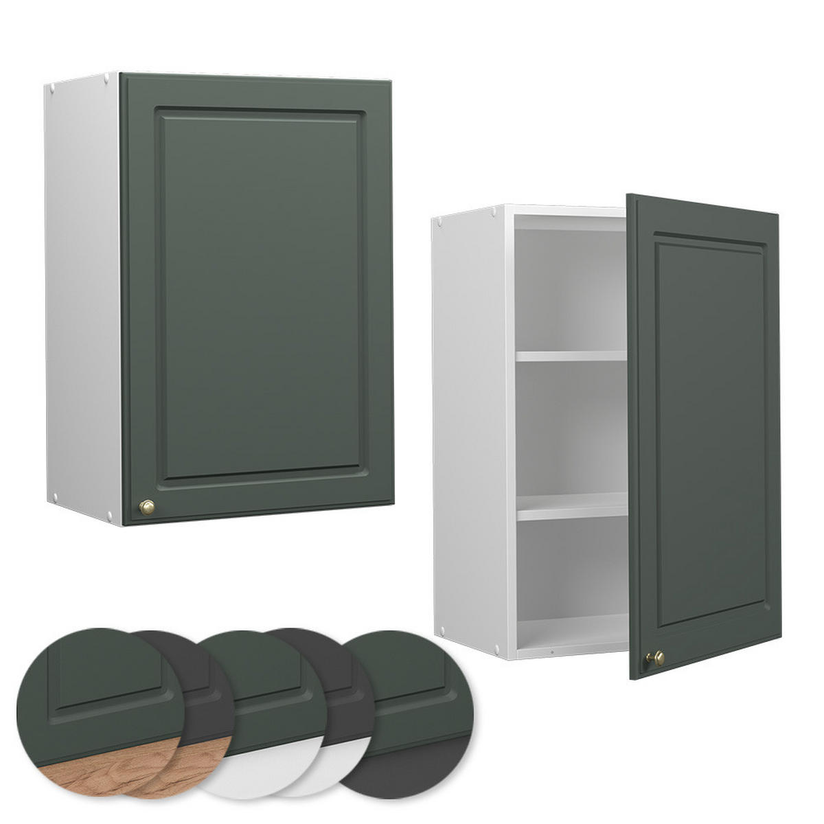 HÄNGESCHRANK Fame-Line Grün-Gold Landhaus 50 cm - Weiß/Grün, Holzwerkstoff (50/72/34.1cm) - Vicco