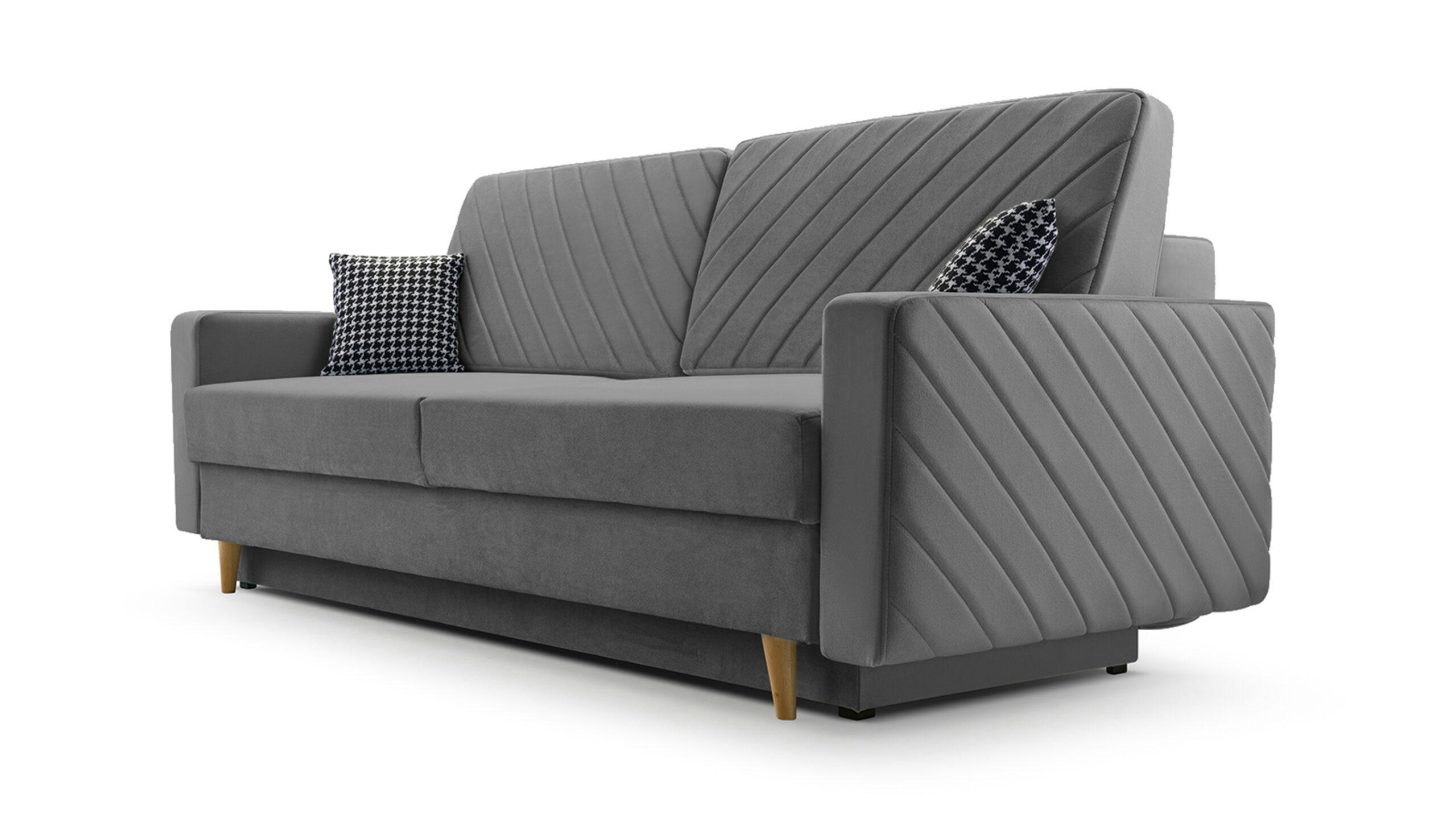 SCHLAFSOFA - California - Kronos 22 Grau - Grau, Holz (230/96/97cm) - Möblo