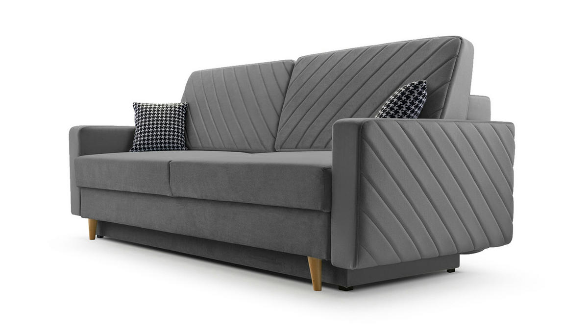 SCHLAFSOFA - California - Kronos 22 Grau - Grau, Holz (230/96/97cm) - Möblo