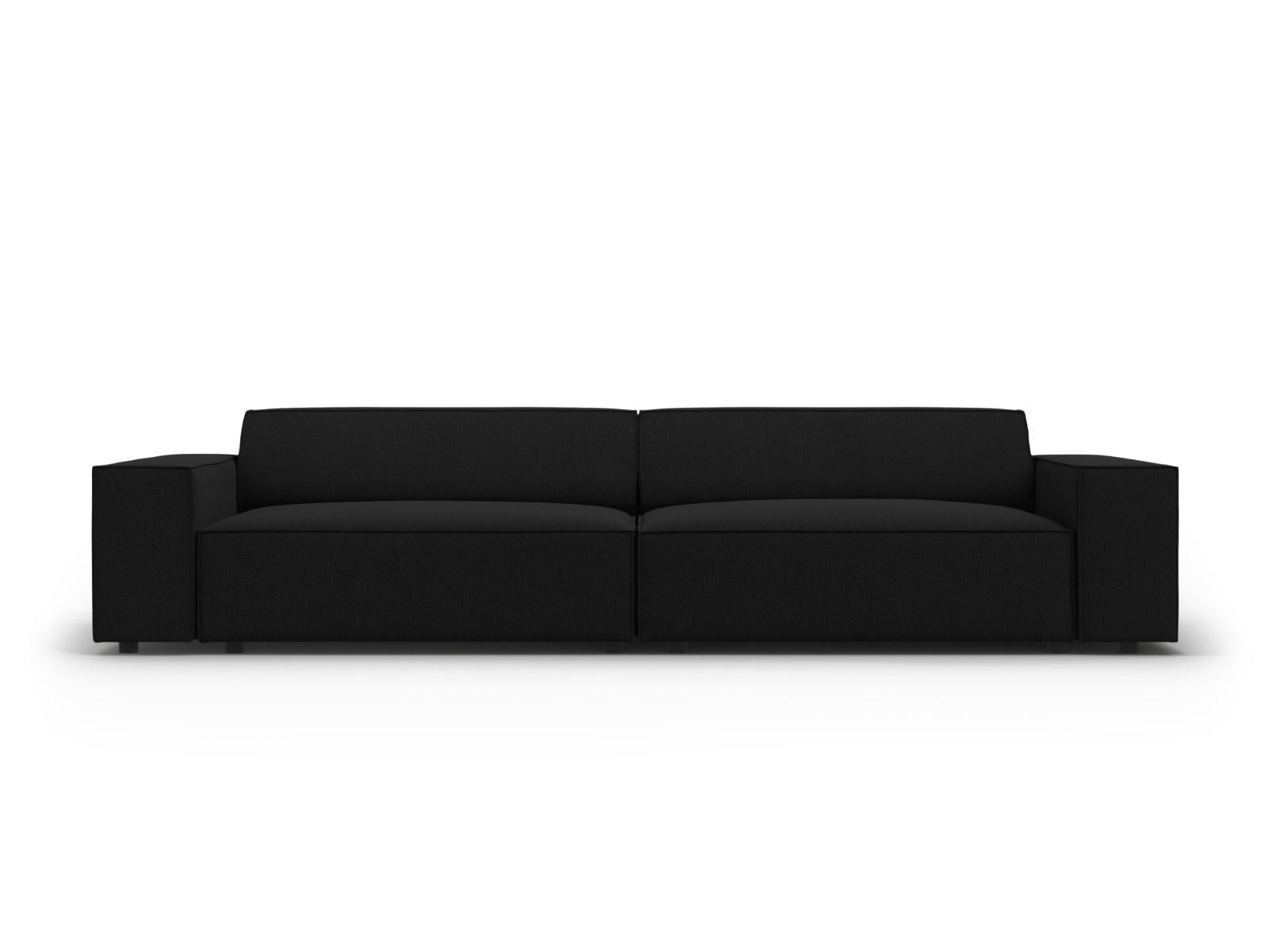 SOFA Jodie aus strukturiertem Stoff schwarz 3 Sitzplätze - Schwarz, Textil (102/70/204cm) - Micadoni