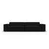 SOFA Jodie aus strukturiertem Stoff schwarz 3 Sitzplätze - Schwarz, Textil (102/70/204cm) - Micadoni