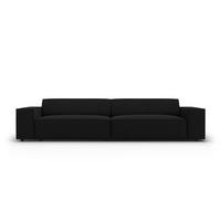 SOFA Jodie aus strukturiertem Stoff schwarz 4 Sitzplätze - Schwarz, Textil (102/70/244cm) - Micadoni