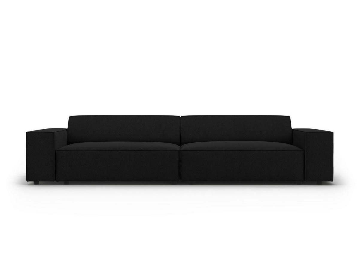 SOFA Jodie aus strukturiertem Stoff schwarz 4 Sitzplätze - Schwarz, Textil (102/70/244cm) - Micadoni