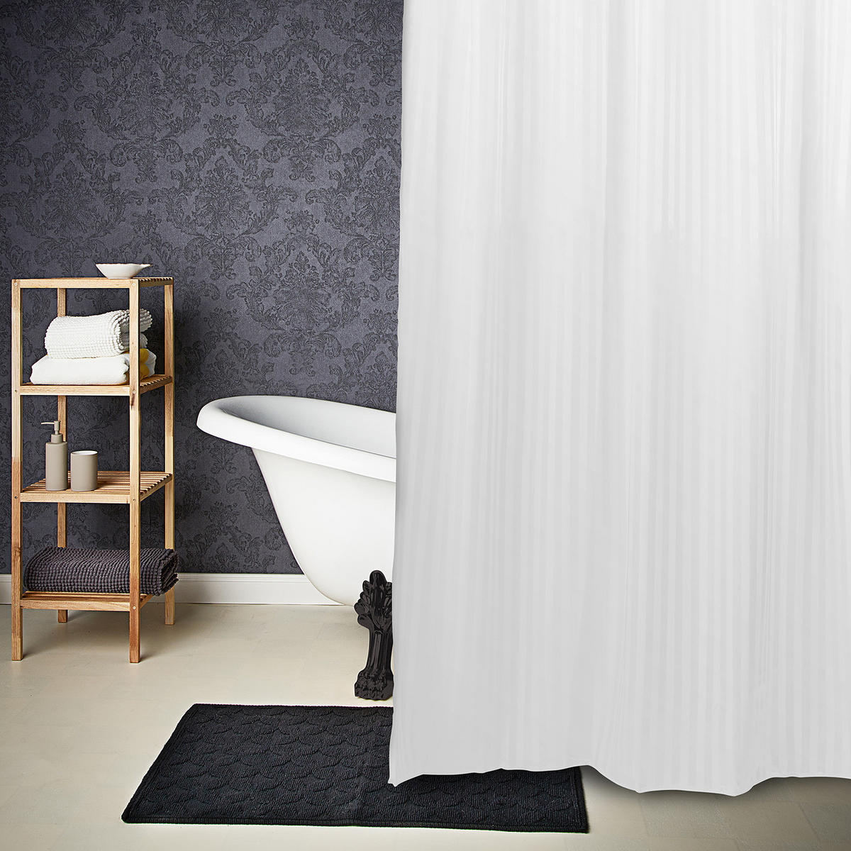 DUSCHVORHANG (5er Set) Wet Wet Wet - Weiß, Kunststoff (180/200cm) - Butlers