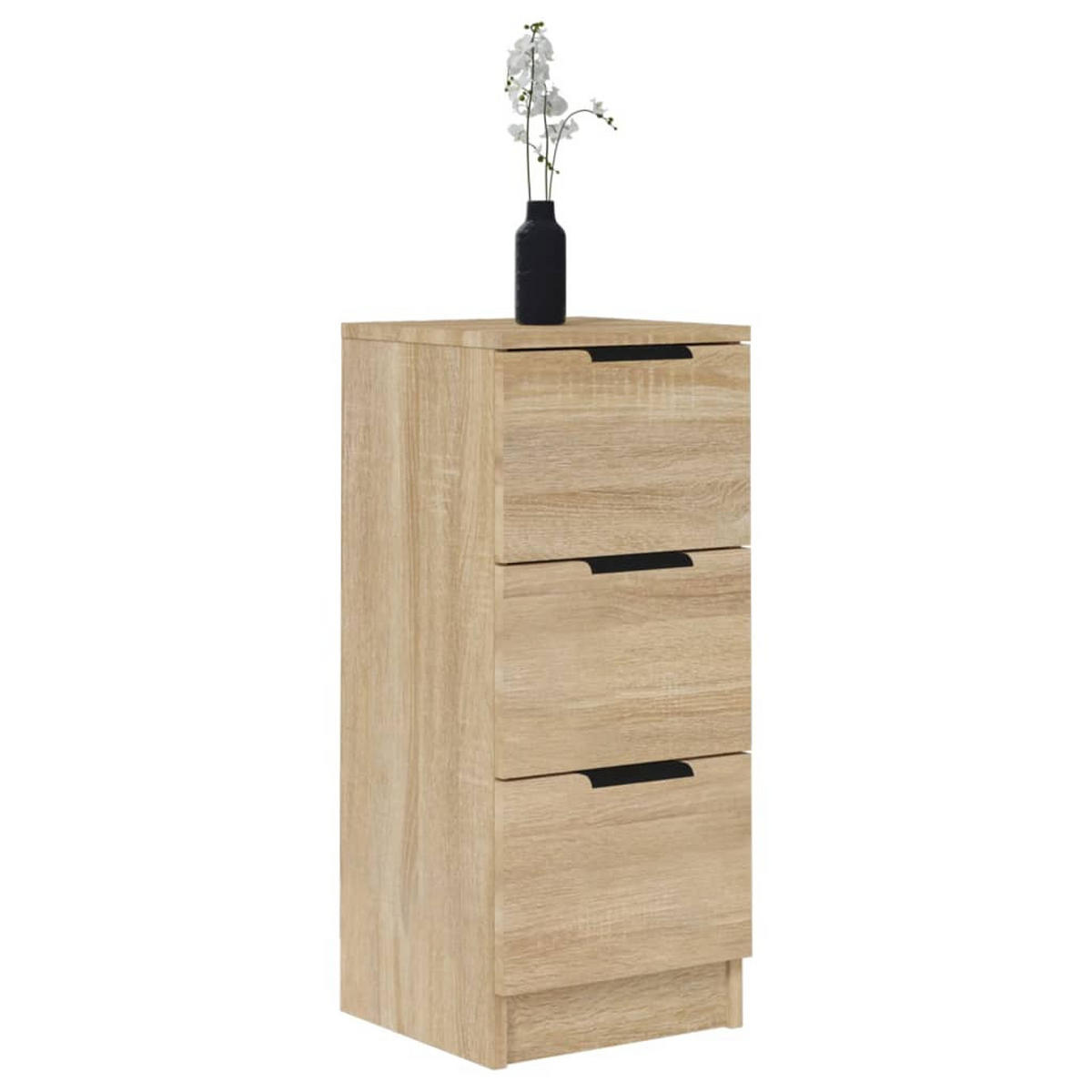 SIDEBOARDS mit 3 Schubladen 2-tlg. 30/30/70 cm aus Holzwerkstoff Sonoma-Eiche Dekor - Sonoma Eiche, Holz (30/70/30cm) - vidaXL