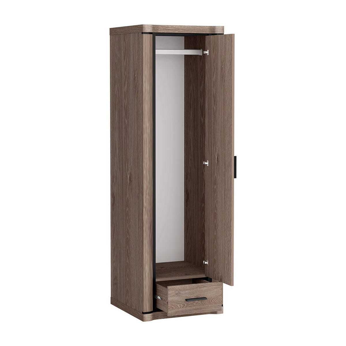 KLEIDERSCHRANK Dallas D-19 58 x 192 x 59 cm Trüffeleiche - Trüffeleichefarben, Holzwerkstoff/Kunststoff (58/192/59cm) - Koseto