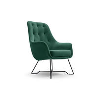 SESSEL SEDUTA, Modern Polstersessel Loungesessel, Velours-Stoff Grün - Grün, Holz/Metall (72.5/101.5/83cm) - MASSENO