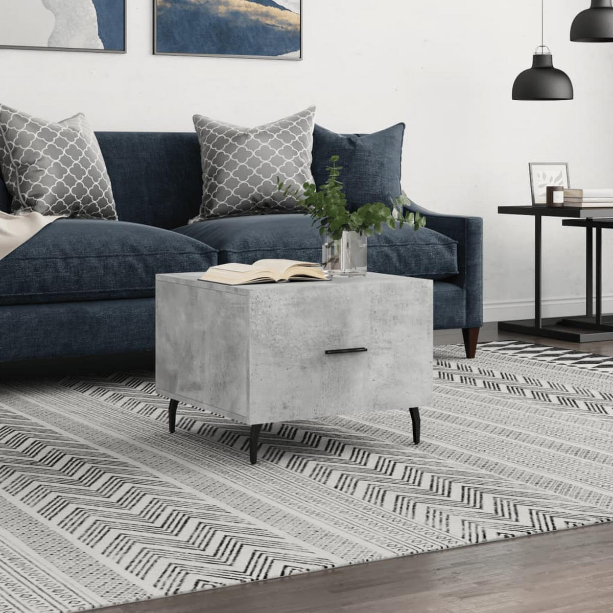 COUCHTISCH Betongrau 50x50x40 cm Holzwerkstoff - Grau, Holzwerkstoff (50/50/40cm) - furnicato