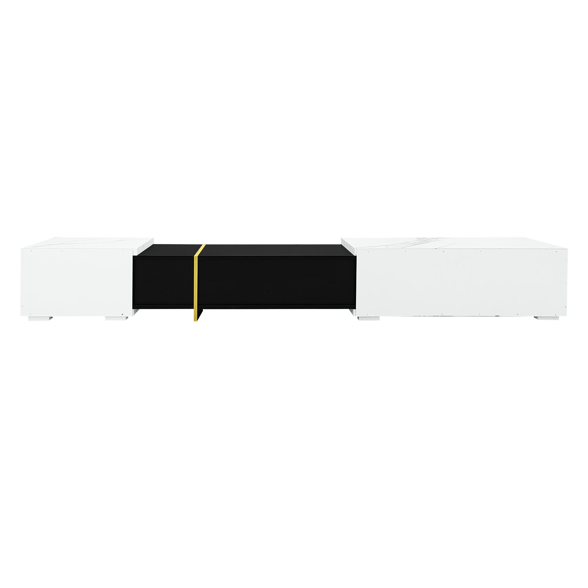 TV-MÖBEL Schwarz und Weiß 140-260/40/30 cm - Schwarz, Holzwerkstoff (140/30/40cm) - PANGIVO