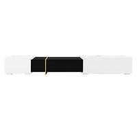 TV-MÖBEL Schwarz und Weiß 140-260/40/30 cm - Schwarz, Holzwerkstoff (140/30/40cm) - PANGIVO