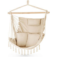 HÄNGESESSEL mit 3 Kissen 75/100/130 cm, bis 140 kg - Beige, Textil (100/130/75cm) - Outtec