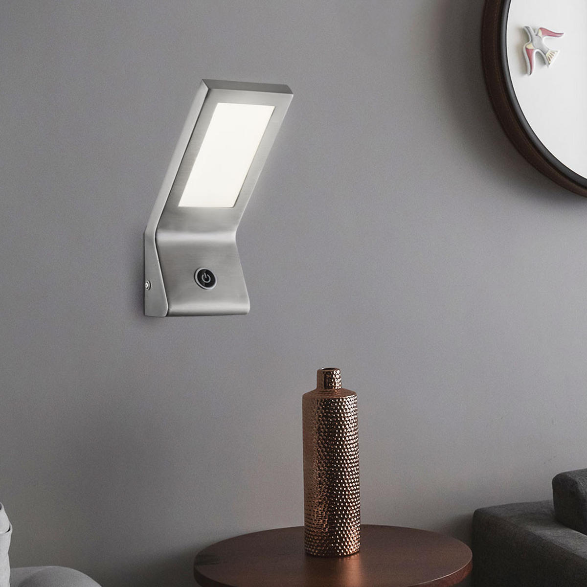 LED WANDLEUCHTE Tanja Silber Glas - Silberfarben, Glas (9/22/13cm) - Globo Lighting