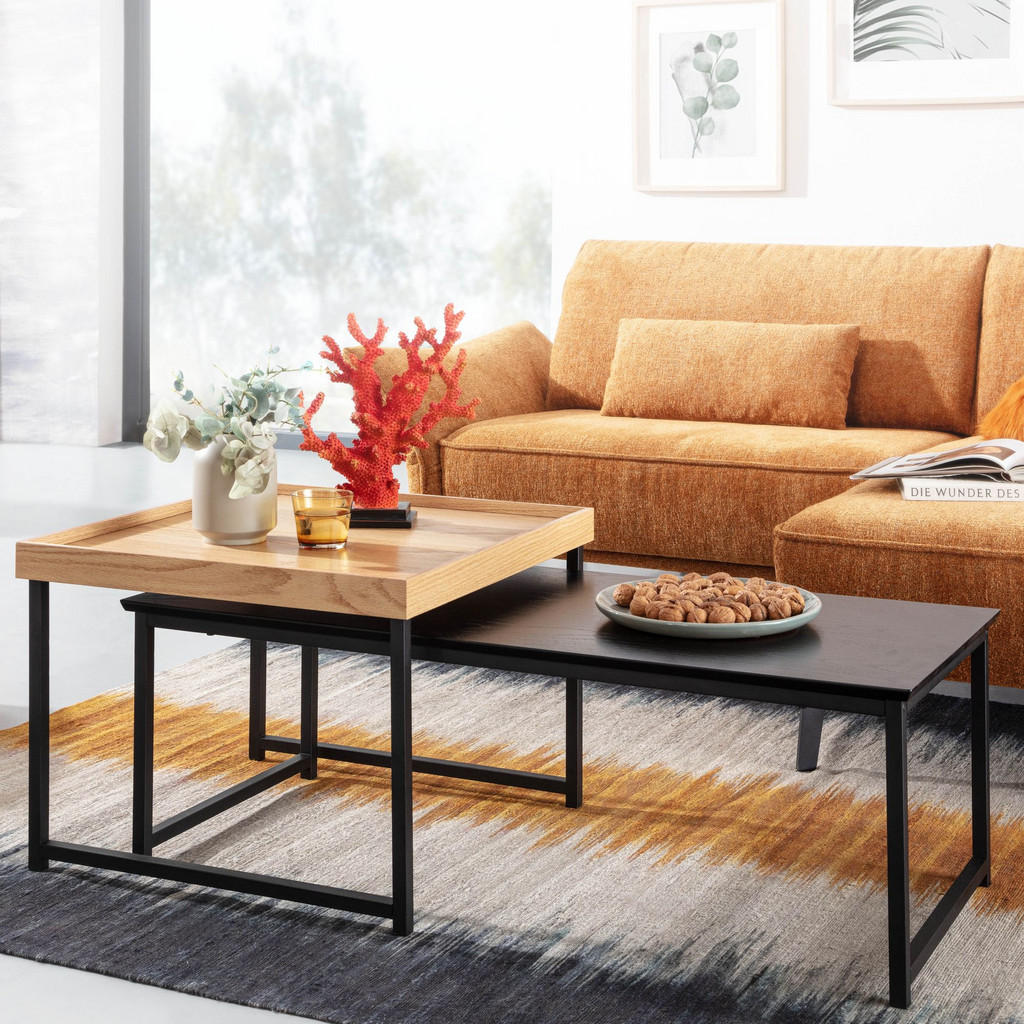 Thumbnail - Kadima Design Couchtisch, Schwarz, Holz, Rechteckig,Rechteckig, Stativgestell, 110x45x60 cm, Wohnzimmer, Wohnzimmertisch...