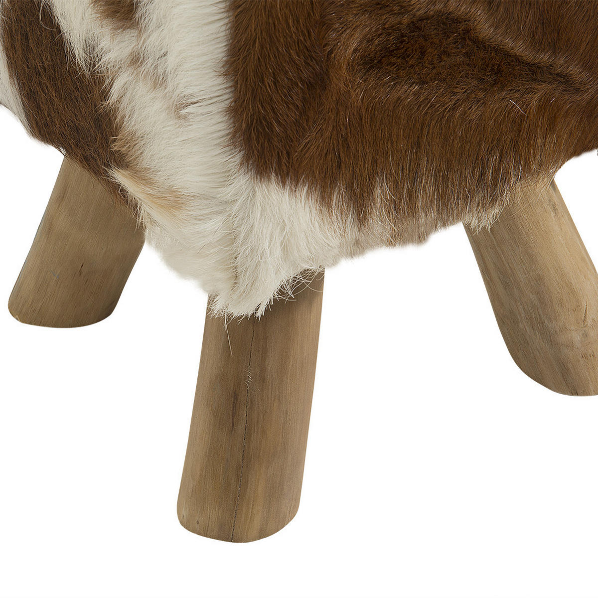 HOCKER Dalton 31/31/45 cm - Weiß, Leder (31/45/31cm) - Beliani