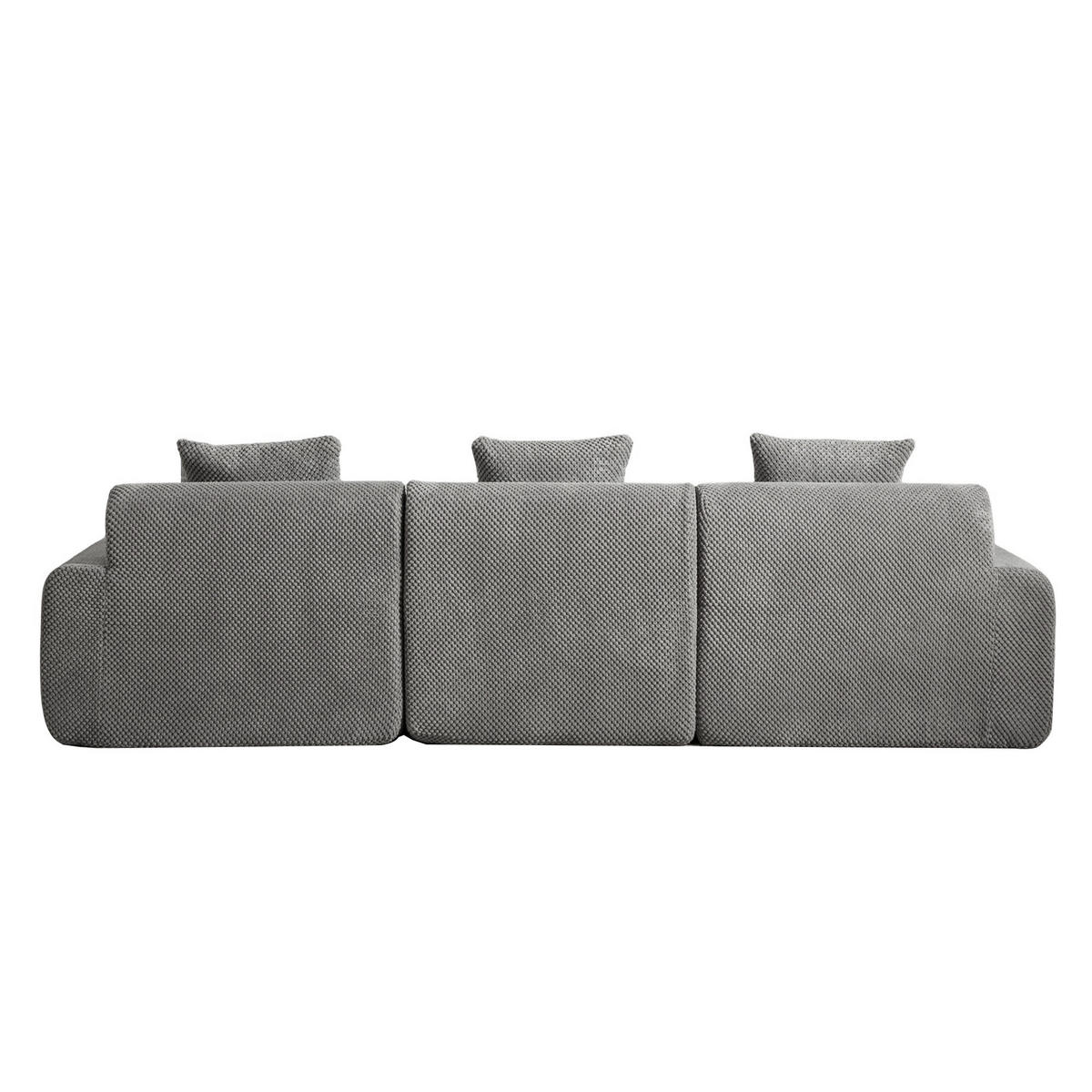 SOFA Modulární pohovka z žinylky šedá bez montáže - šedá, textil (266/176cm) - Urban Meuble