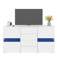 SIDEBOARD 140/35/72 cm Weiß aus MDF mit LED-Beleuchtung - Weiß, Holzwerkstoff (35/72/145cm) - OKMYHOME