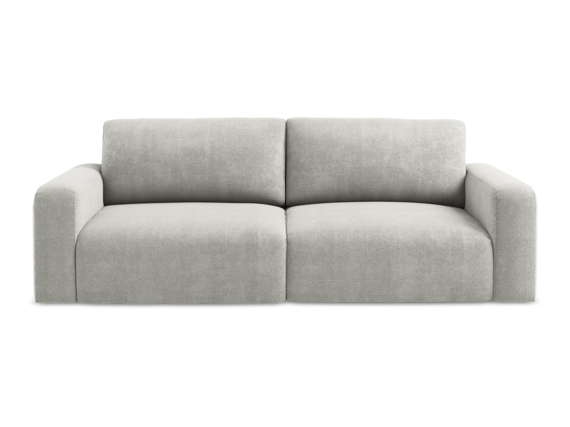 3-SITZER SOFA mit Schlaffunktion Chenille Stoff Grau - Hellgrau/Schwarz, Kunststoff/Textil (244/79/102cm) - Makamii