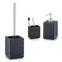 BADACCESSOIRES - Schiefer Optik, 3-teiliges Set - Schwarz, Stein (8.5/38.5/9.5cm) - Zeller Present