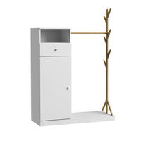 ŠATNÍKOVÁ SKRIŇA Liria Biela/bambusová - biela, kompozitné drevo (100/145/40cm) - Vicco
