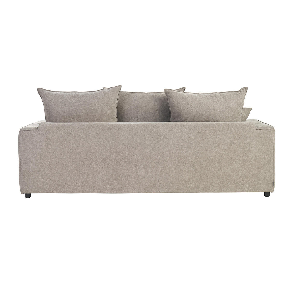 3-SITZER Schlafsofa in taupefarbenem Samt-Effekt Stoff mit 12 cm Matratze ARMAND - Taupe, Textil (100/80/217cm) - Miliboo