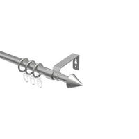 TELESKOP-GARDINENSTANGEN-SET Hera Cone 160-300 cm, 1-läufig, 16/13 mm Ø Silbergrau - Silberfarben/Alufarben, Kunststoff/Metall (300cm) - INTERDECO