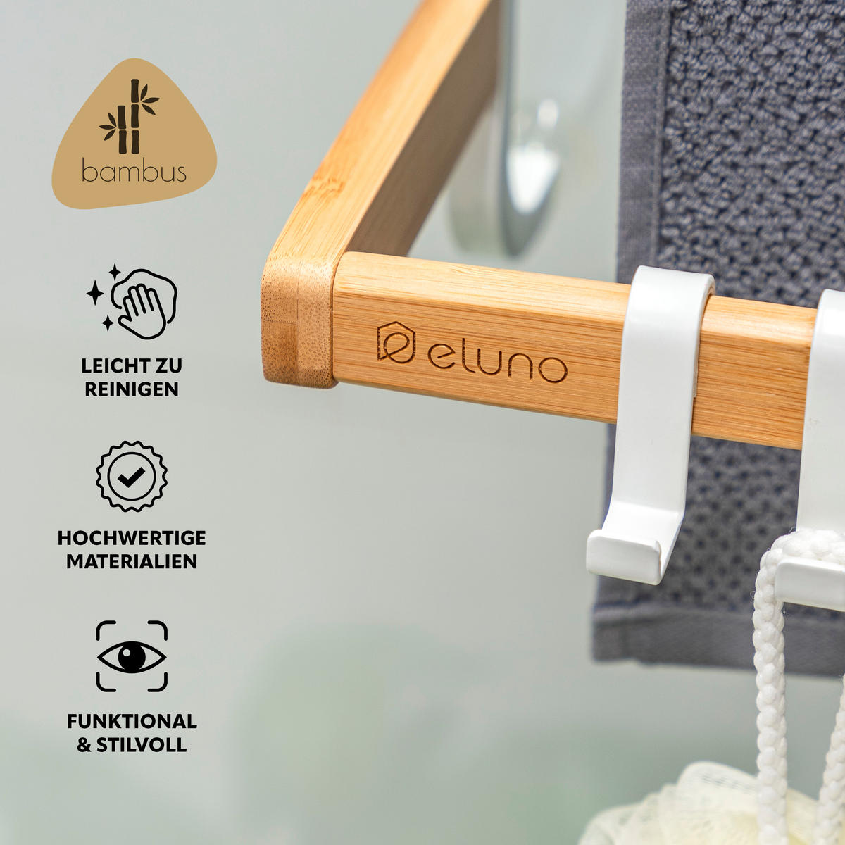 HANDTUCHHALTER, weiß - Weiß, Holz (63.5/77.5/21cm) - eluno