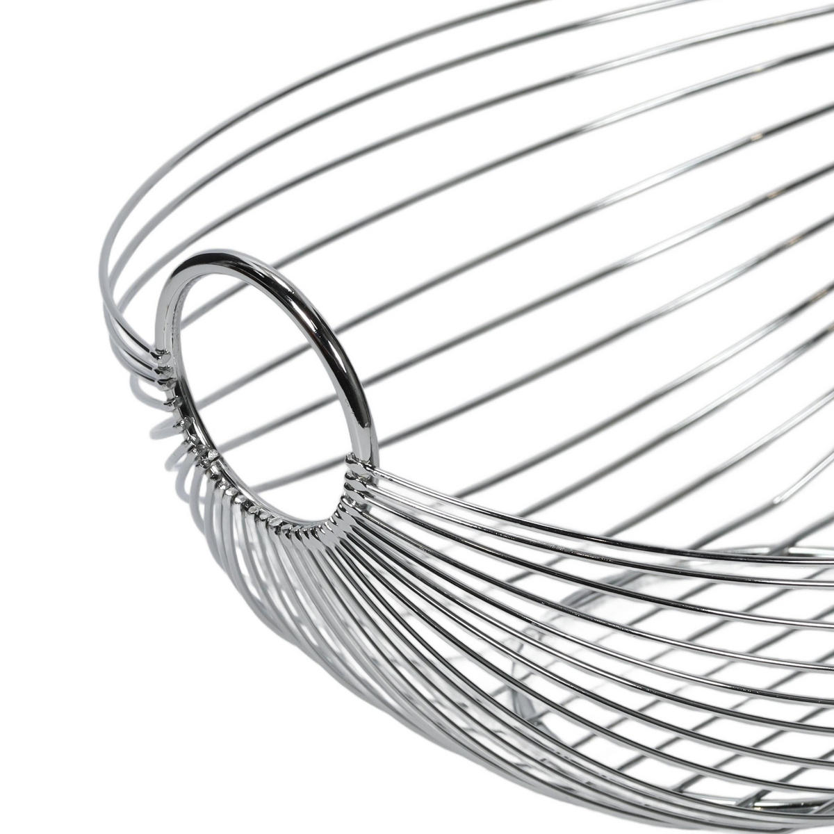 OBST- und Gemüsekorb - Metall oval Silbern 28/25,5/16 cm - Silberfarben, Metall (16cm) - ZELLER