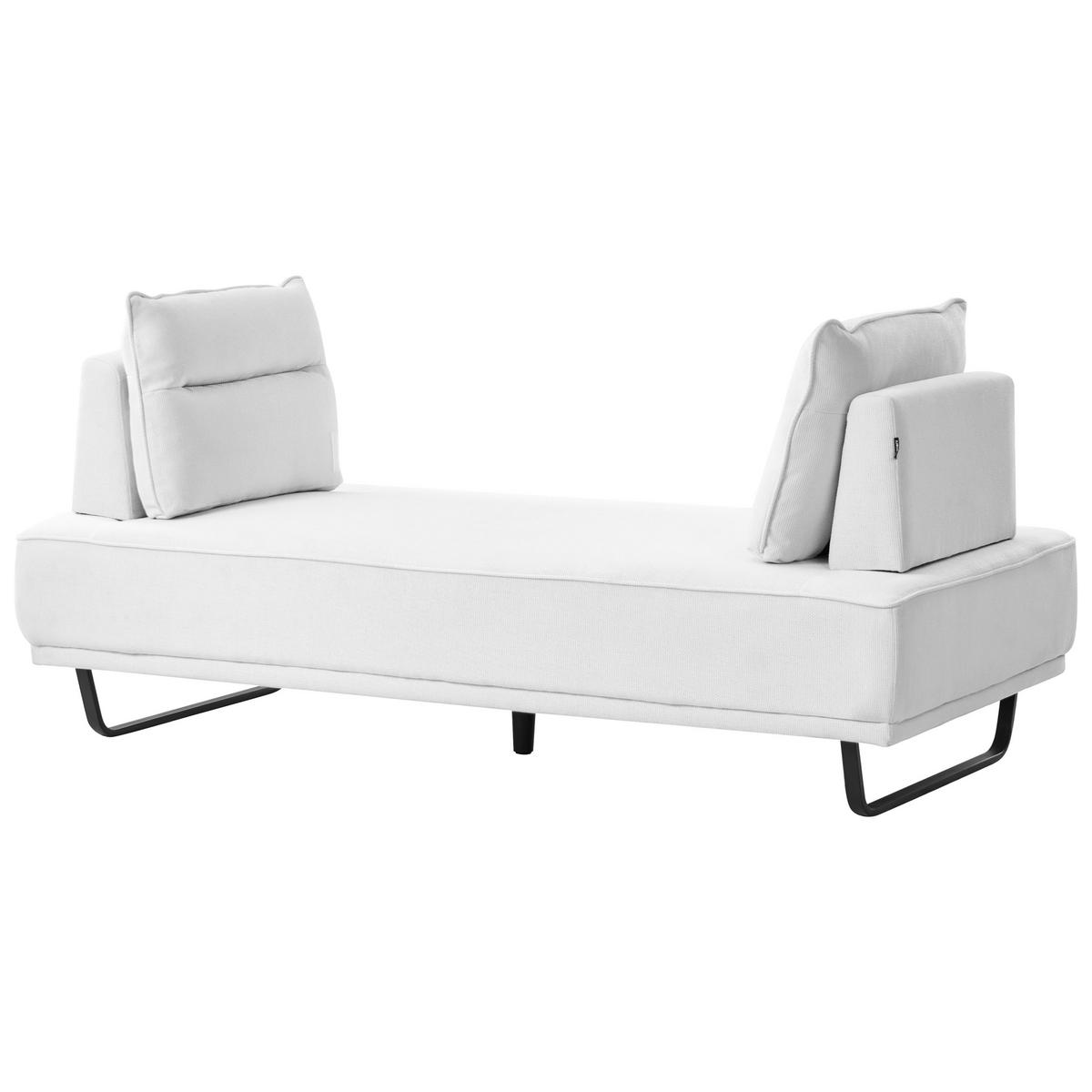 3-SITZER-SOFA Stoff Weiß Faxen - Weiß, Textil (184/86/90cm) - Beliani