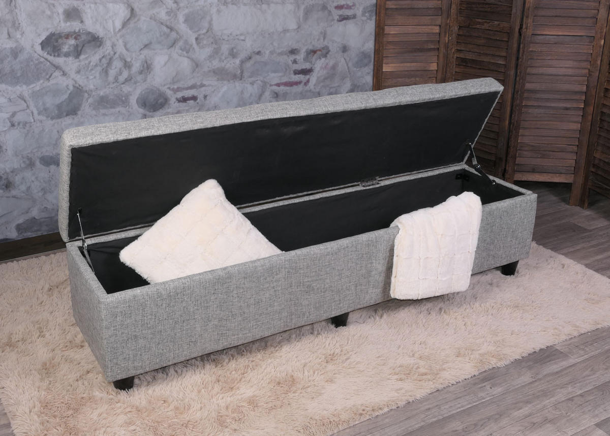 AUFBEWAHRUNGS-TRUHE XXL Grau - Grau, Textil (180/45/45cm) - MCW