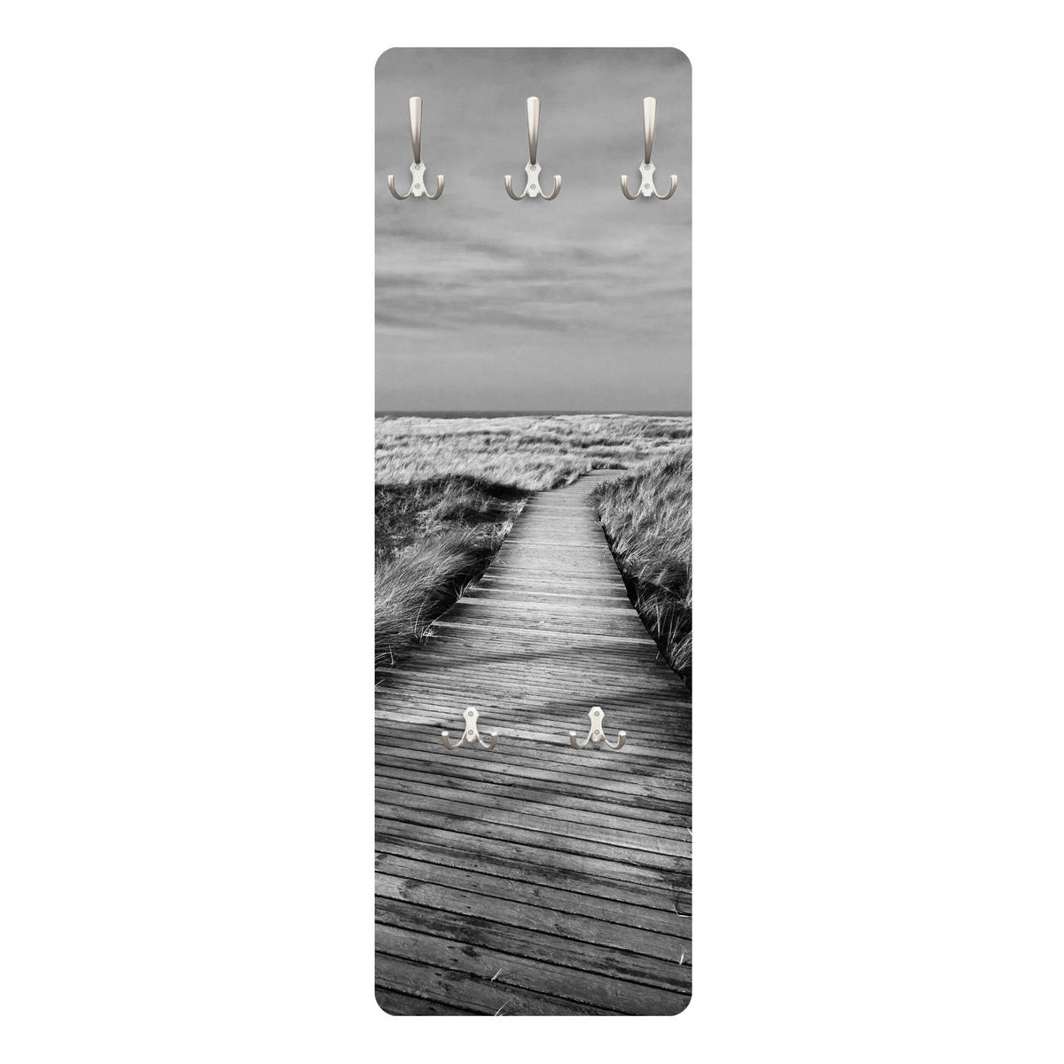 WANDGARDEROBE - Dünenweg auf Sylt II 34/105 cm - Schwarz, Holzwerkstoff (34/105/1.6cm) - Bilderwelten