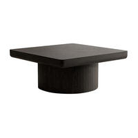 COUCHTISCH 78/78/38 cm schwarz aus Massivholz und MDF mit Parquet-Optik - Schwarz, Holz (78/78/38cm) - OKWISH