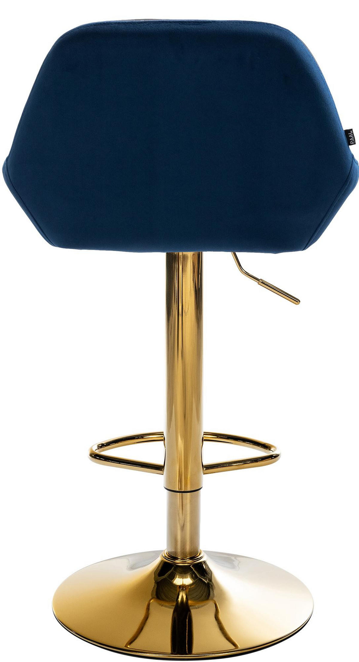 BARHOCKER Bikel Samt Blau Gold - Blau, Textil/Metall (51/89/52cm) - DELUKE