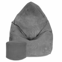 SITZSACK MIT FUßSTÜTZE Kordsamt 2-tlg Frost Gray S - Grau, Textil (70/105/70cm) - Dreamroots